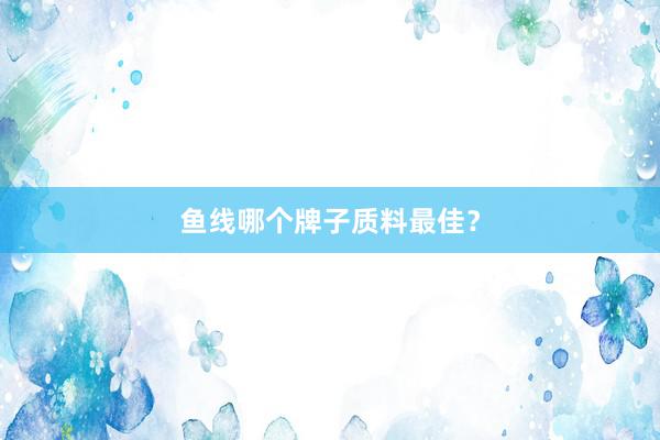 鱼线哪个牌子质料最佳？